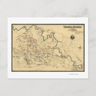 Striden mellan Chickamauga och Krig Panoramic Kart Vykort