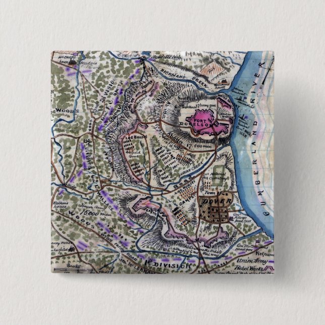 Striden mellan Fort Donelson och Krig Panoramic Knapp (Framsida)