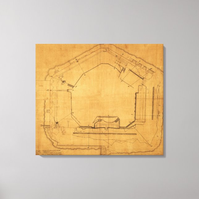 Striden mellan Fort Sumter och den civila Krig Pan Canvastryck (Framsida)