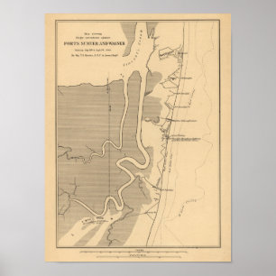 Striden mellan Fort Sumter och den civila Krig Pan Poster
