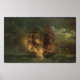 Striden mellan Fransken Frigate "Arethuse" Poster