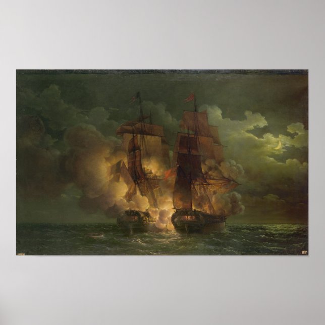 Striden mellan Fransken Frigate "Arethuse" Poster (Framsidan)