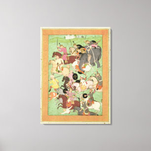 Striden mellan Irans styrkor och Turan, illus Canvastryck