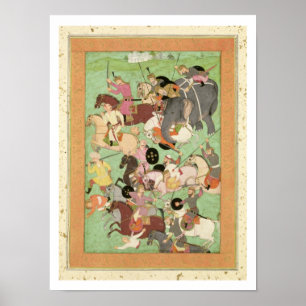 Striden mellan Irans styrkor och Turan, illus Poster