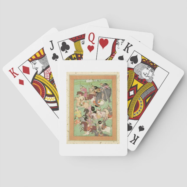 Striden mellan Irans styrkor och Turan, illus Spelkort (Baksidan)