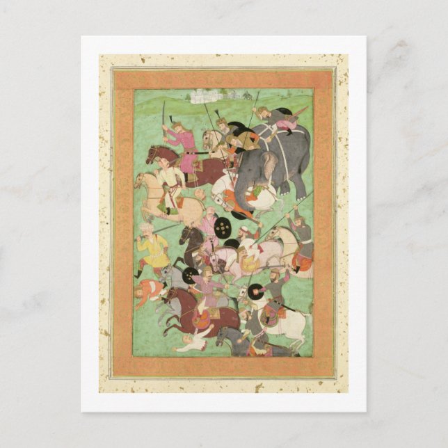 Striden mellan Irans styrkor och Turan, illus Vykort (Framsida)