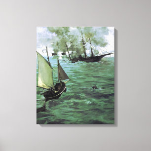 Striden mellan Kearsarge och Alabama Canvastryck