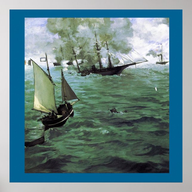 Striden mellan Kearsarge och Alabama Poster (Framsidan)