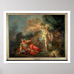 Striden mellan Mars och Minerva, 1771 (olja på c Poster