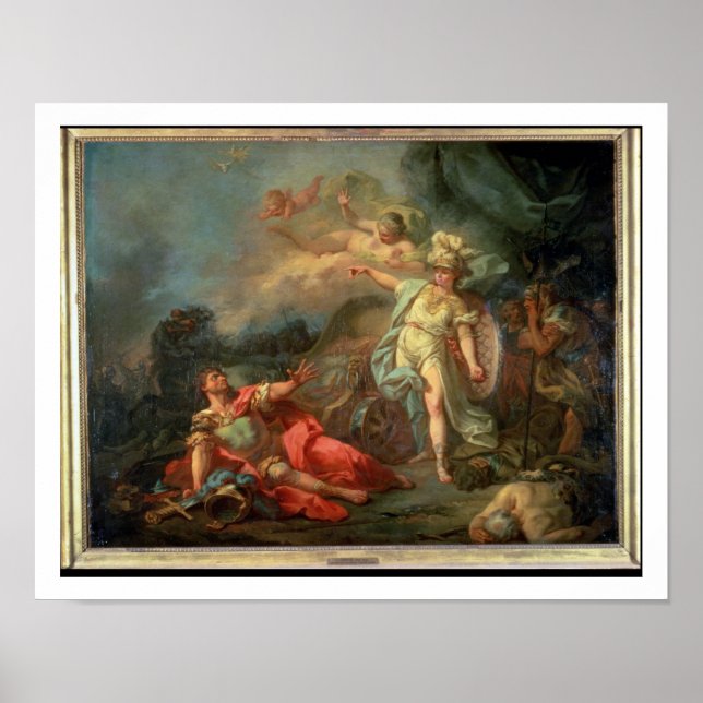 Striden mellan Mars och Minerva, 1771 (olja på c Poster (Framsidan)