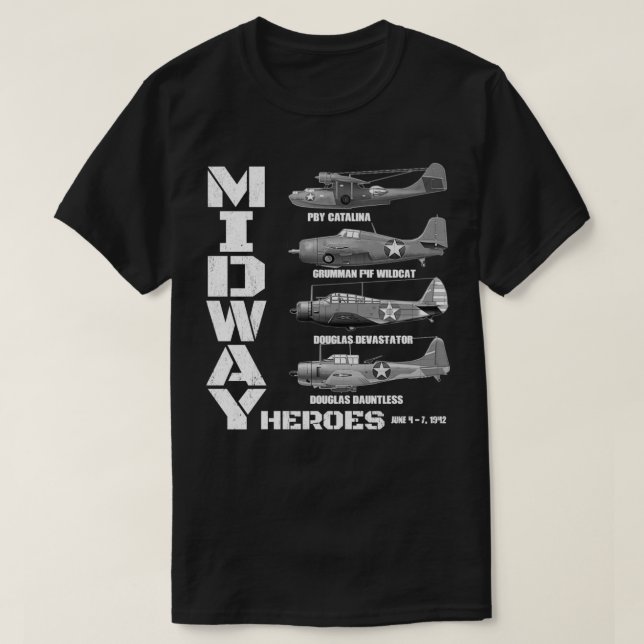 Striden mellan Midway Flygplan och USA WW2 P T Shirt (Design framsida)