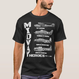 Striden mellan Midway Flygplan och USA WW2 P T Shirt