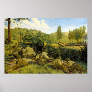 Striden mellan Mortain och Keith Rocco Print Poster