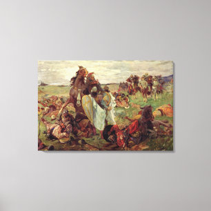 Striden mellan ryssar och Tatars 1916 Canvastryck