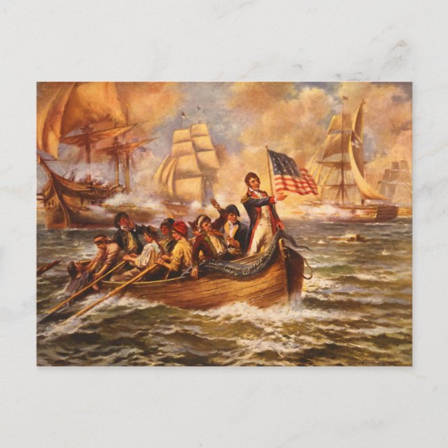 Striden mellan Sjö Erie och Percy Moran Vykort (Framsida)