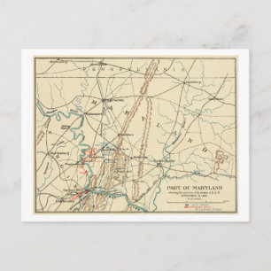 Striden mot antietam - Krig Panoramic Karta 7 Vykort