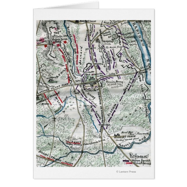 Striden mot Chancellorsville 2 Hälsningskort (Framsidan)