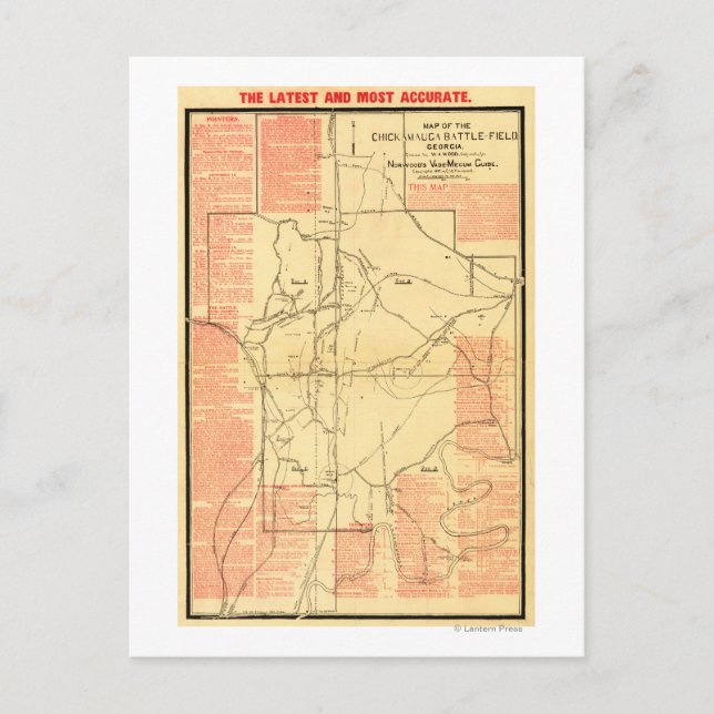 Striden mot Chickamauga - Civila Krig Panoramic Ka Vykort (Framsida)