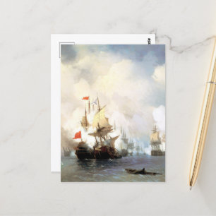 Striden mot Chios, Ivan Aivazovsky Vykort