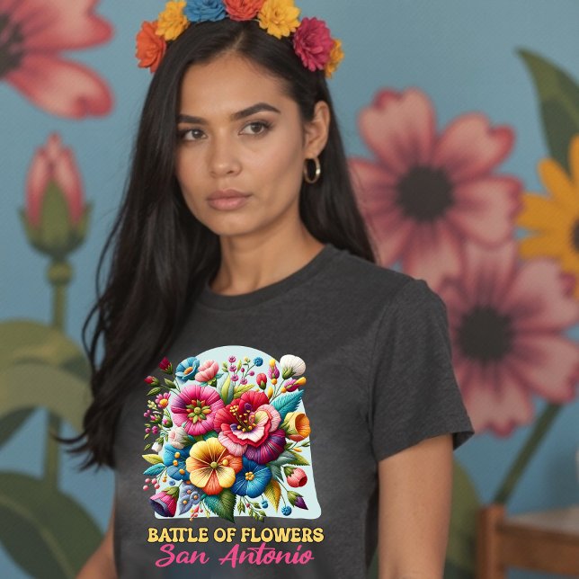 Striden mot Flowers San Antonio Texas Fiesta Blomm T Shirt (Battle of Flowers San Antonio Texas Fiesta Floral T-Shirt)