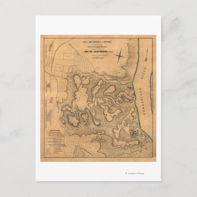 Striden mot Fort Donelson - Krig Panoramic Morsa Vykort (Framsida)