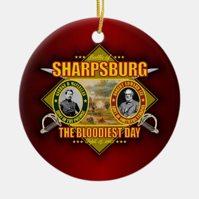 Striden mot Sharpsburg (Antietam) Julgransprydnad Keramik (Framsidan)