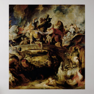 Striden om Amazons och Greeks , c.1617 Poster