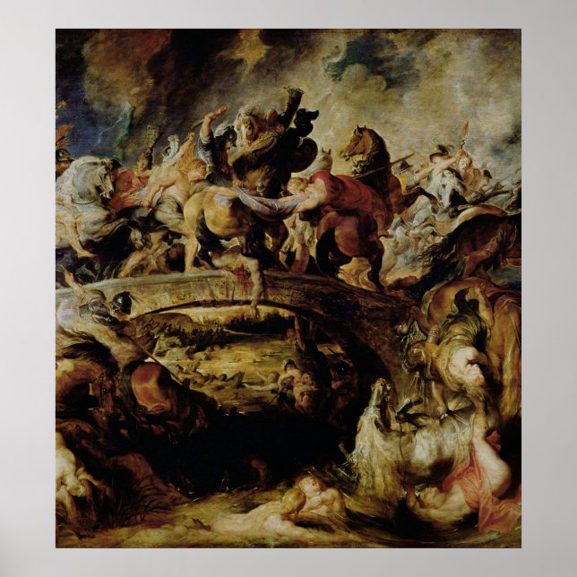 Striden om Amazons och Greeks , c.1617 Poster (Framsidan)