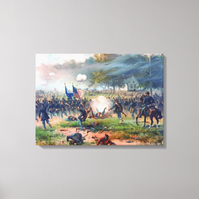 Striden om antietam Thure de Thulstrup 1887 Restor Canvastryck (Framsida)