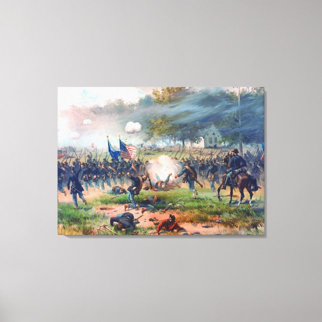 Striden om antietam Thure de Thulstrup 1887 Restor Canvastryck (Framsida)