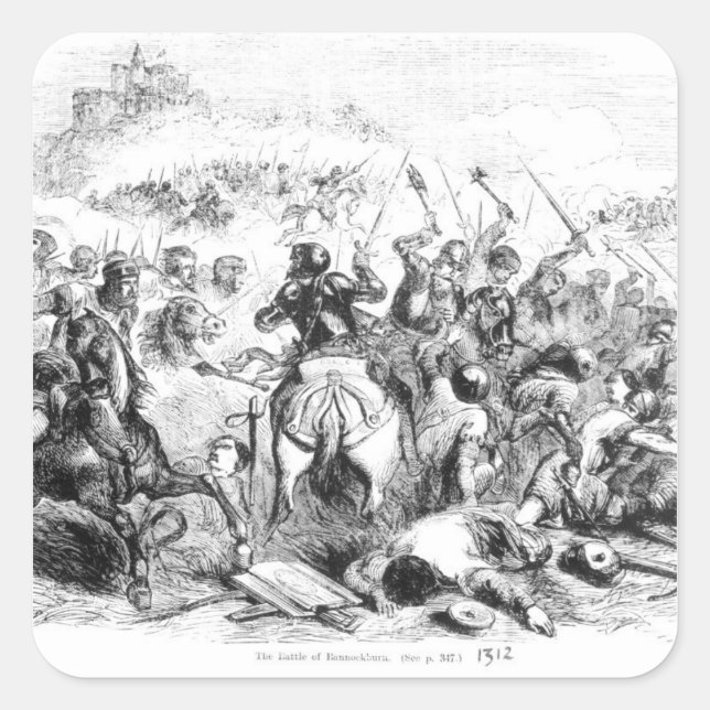 Striden om Bannockburn 1314 Fyrkantigt Klistermärke (Framsida)