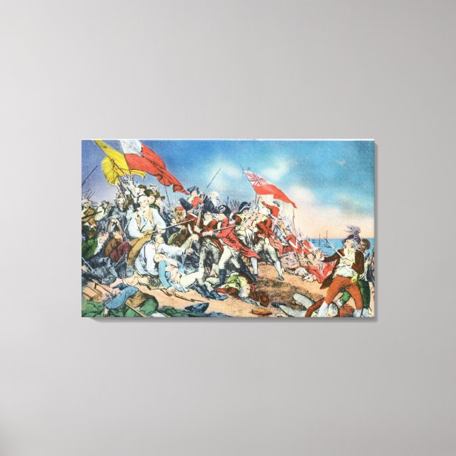 Striden om Bunker Backe Scene - Charlestown, MORSA Canvastryck (Framsida)