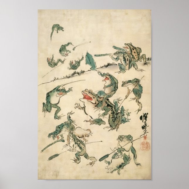 Striden om Frogs Kawanabe Kyosai Poster (Framsidan)