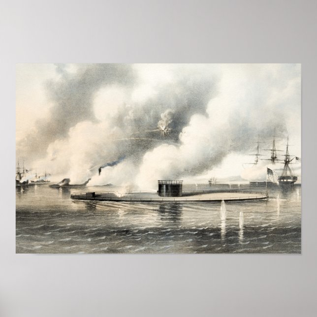 Striden om Hampton Roads - Monitor and Merrimack - Poster (Framsidan)