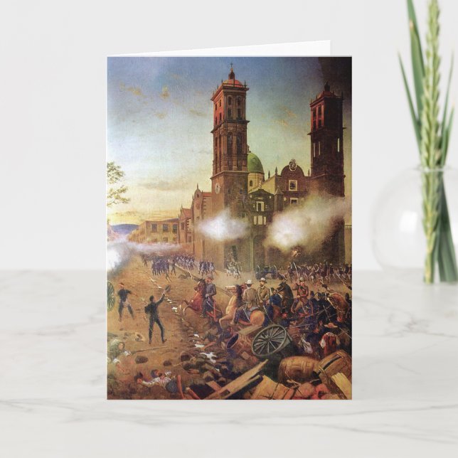 Striden om Puebla Mexican History Kort (Framsida)