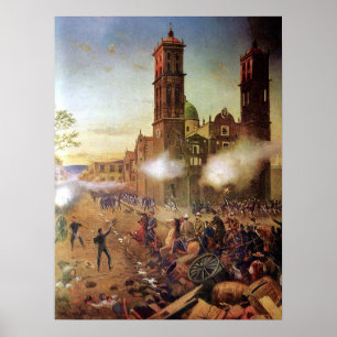Striden om Puebla Mexican History Poster