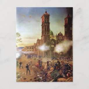 Striden om Puebla Mexican History Vykort