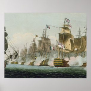 Striden om Trafalgar den 21 oktober 1805, engrav Poster