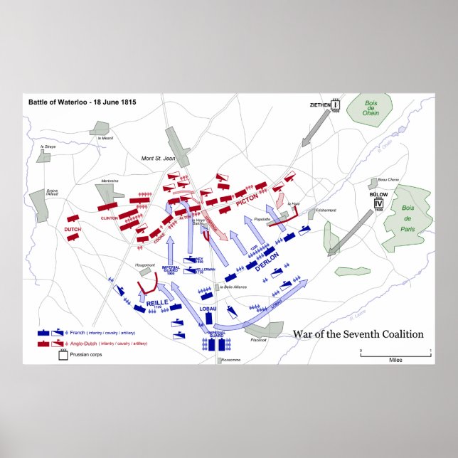 Striden om Waterloo Strategic Karta 18 18 15 Poster (Framsidan)