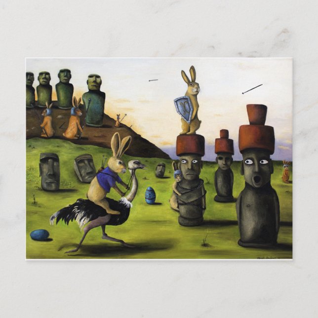 Striden över ön Påsk Helg Vykort (Framsida)