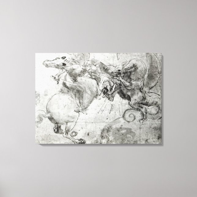 Strider mellan Rider och Dragon, 1482 Canvastryck (Framsida)
