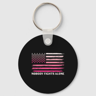 Strider mot Ensam Breast Cancer USA flagga Rosa Ri Nyckelring