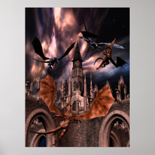 Stridighetdrakeaffisch Poster