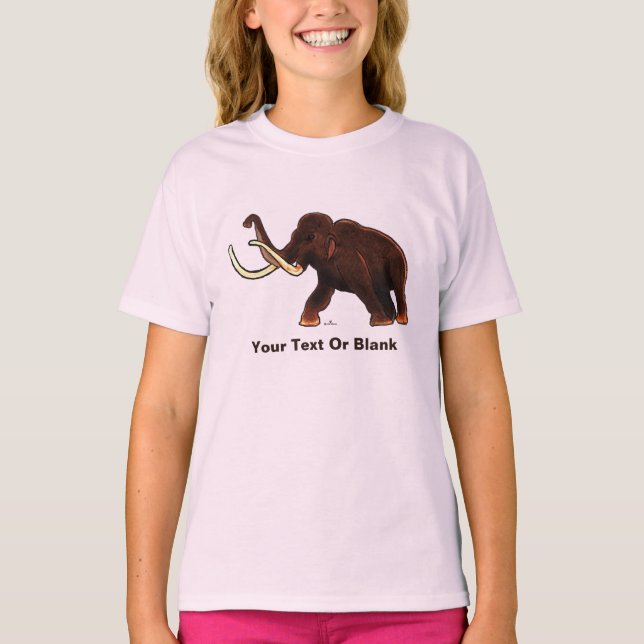 Striding Wooly Mammoth T Shirt (Framsida)