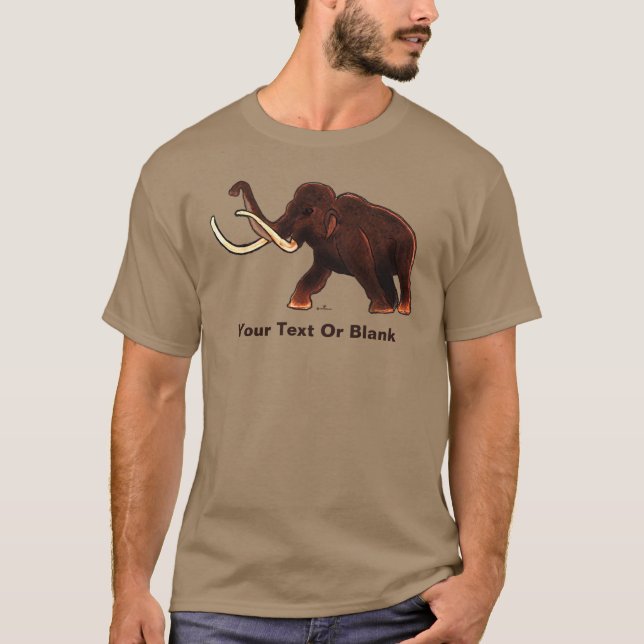 Striding Wooly Mammoth T Shirt (Framsida)
