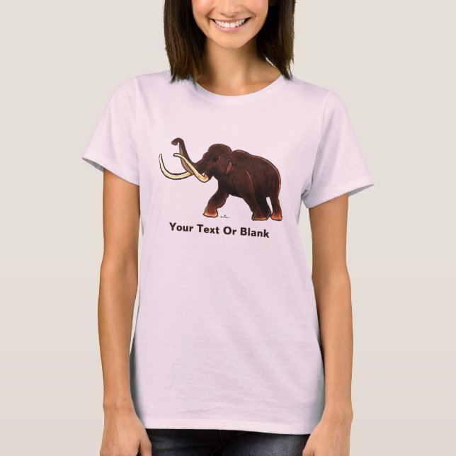 Striding Wooly Mammoth T Shirt (Framsida)