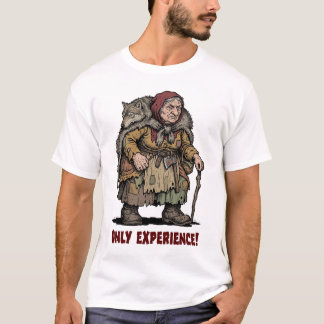 Stridserfaren Åldrad Lille Rödluvan Rolig T Shirt