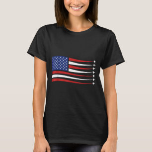 Stridsflygplan Amerikanska USA Flagga 4 juli T Shirt