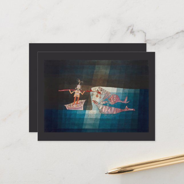 Stridsscen från sjöfararoperan av Paul Klee Met Vykort (Fram/Back In Situ)