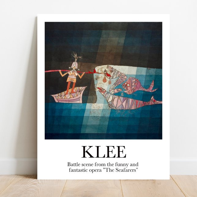 Stridsscenen vid Paul Klee Poster (Klee's colorful chaos!  Own "Battle Scene" poster. High-quality, ready to frame)